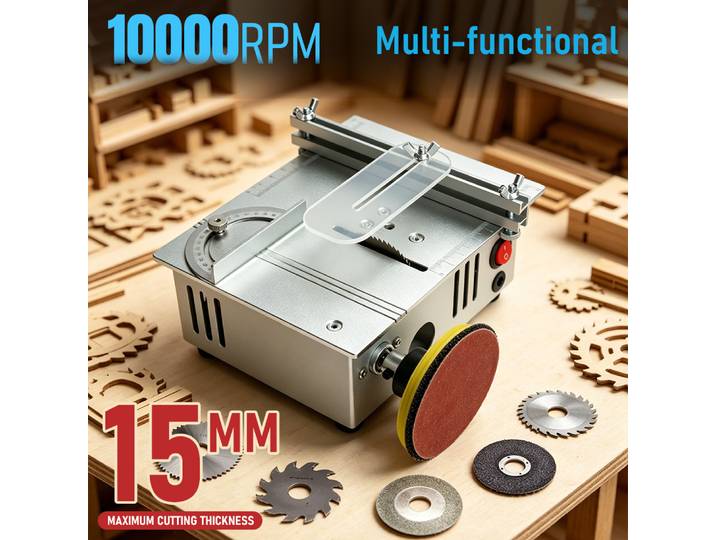 Mini scie de table DIY 10000 tr/min, machine de découpe multifonctionnelle haute vitesse pour le travail du bois, l'artisanat et les projets de loisirs