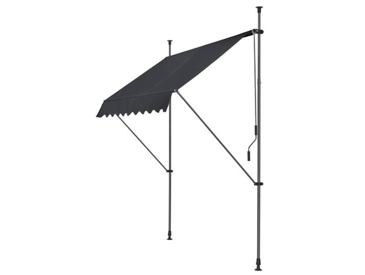 pro.tec Klemmmarkise Stem, Schwarz, Metall, 150x309x120 cm, Sonnenschutz