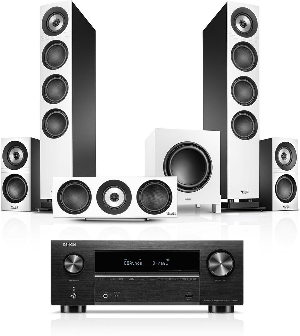 Teufel DEFINION 3 Surround + Denon X3800H  Weiß