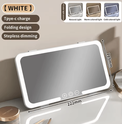 Inspire Curations Dimmable LED Car Sun Visor Makeup Mirror With 3 Light Modes white