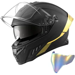 VEVOR Integralhelm mit Sonnenblende Größe XL, Motorradhelm mit Doppelvisier ECE 22.06 Zertifiziert Vollvisierhelm für Damen & Herren Vollvisierhelm mit Bluetooth-Lautsprecherfach, Mopedhelm Full Face