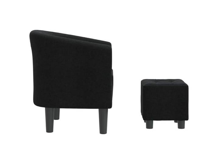 Confortable Chaise cabriolet Capacité de charge max : 110 kg avec repose-pied noir tissu__26474