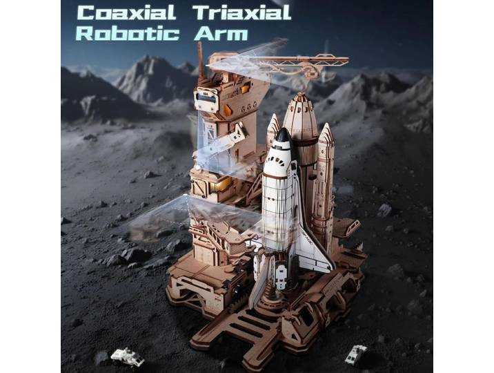 Modèle d'assemblage 3D de navette spatiale en bois, puzzle mécanique, ornement de décoration de bureau, joli cadeau