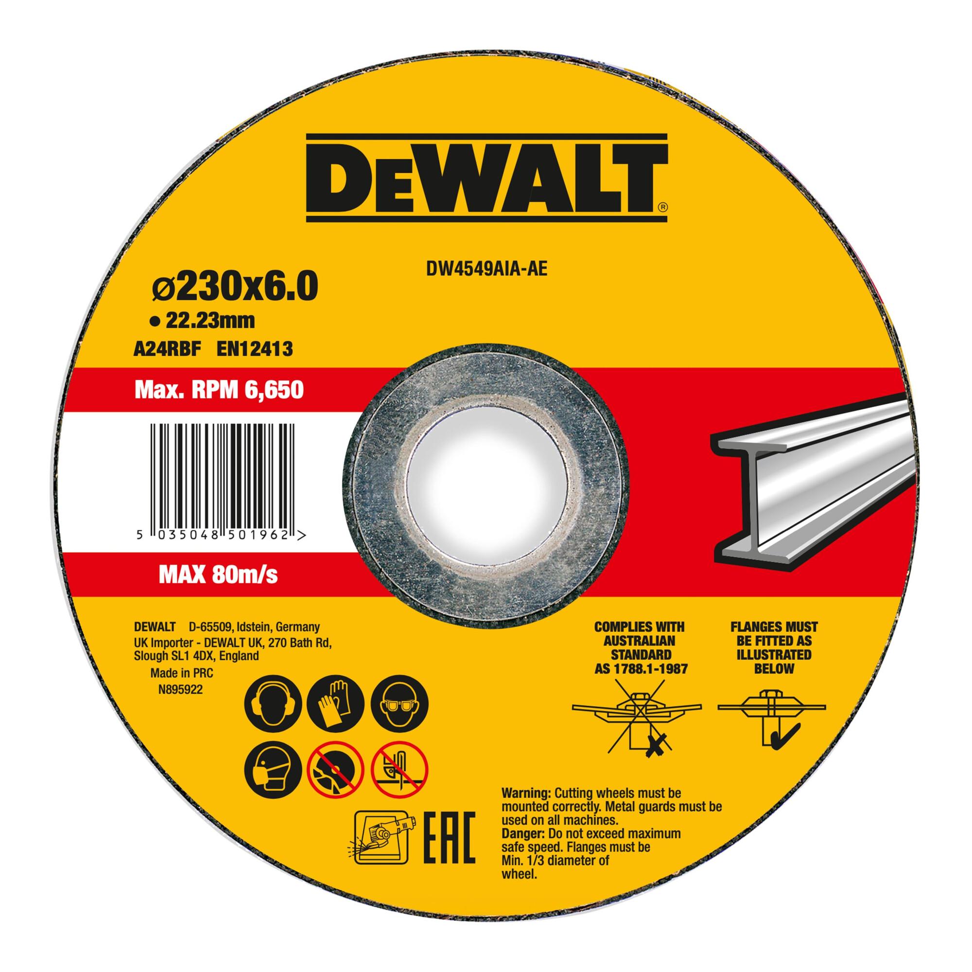 DEWALT High Performance Schruppscheibe 230x6x22,23mm Metall Typ 42 (gekröpft) DW4549AIA-AE)