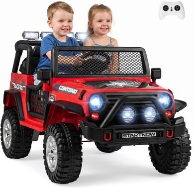 Costway 12V Electric 2-Seater Kids Ride On Car with Parent Remote Control-Red