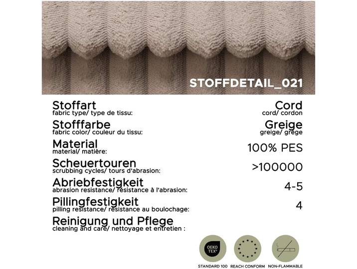 xonox.home Grubs Schlafsofa 3 Sitzer grau-beige B/H/T: 225x96x93cm