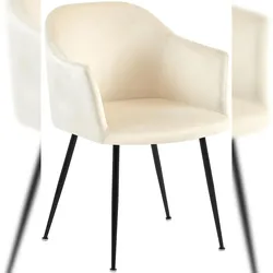 DELUKE Esszimmerstuhl CILIS - Samt Creme 57x58x80 cm | Essstühle Esszimmerstühle Küchenstühle Wohnzimmerstühle