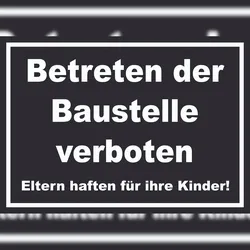 HB-Druck Betreten der Baustelle Schild weiß-schwarz A5 (148x210mm)