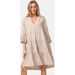 PM SELECTED Damen Leichtes Sommer Minikleid aus Musselin mit Rüschen & 3/4 Ärmel in Einheitsgröße PM39