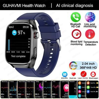 Uplift Treasures AI Health Smart Watch ECG PPG Blood Monitor blue