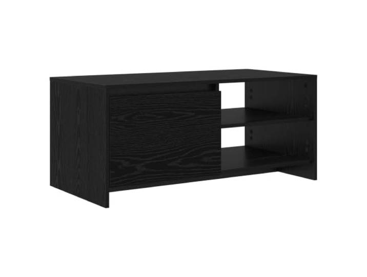 vidaXL Couchtisch Schwarz Eichen-Optik 102 x 50 x 45 cm Holzwerkstoff Wasserbeständiger Holzwerkstoff bietet Langlebigkeit, Scharniertüren und Regalböden halten Gegenstände organisiert, Das