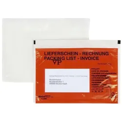 docuFIX® 2FVDO402025 Begleitpapiertaschen mit Aufdruck Lieferschein-Rechnung - C6, 250 Stück