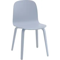 Visu Stuhl, blau, Holzbeine