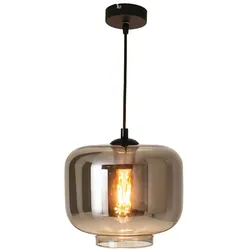 Pendelleuchte Esszimmerlampe Hängeleuchte E27 Glas anthrazit Wohnzimmerleuchte