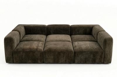 Housely Chenille Modular Pit Sectional Sofa with Ottoman - Oversized Deep Seat