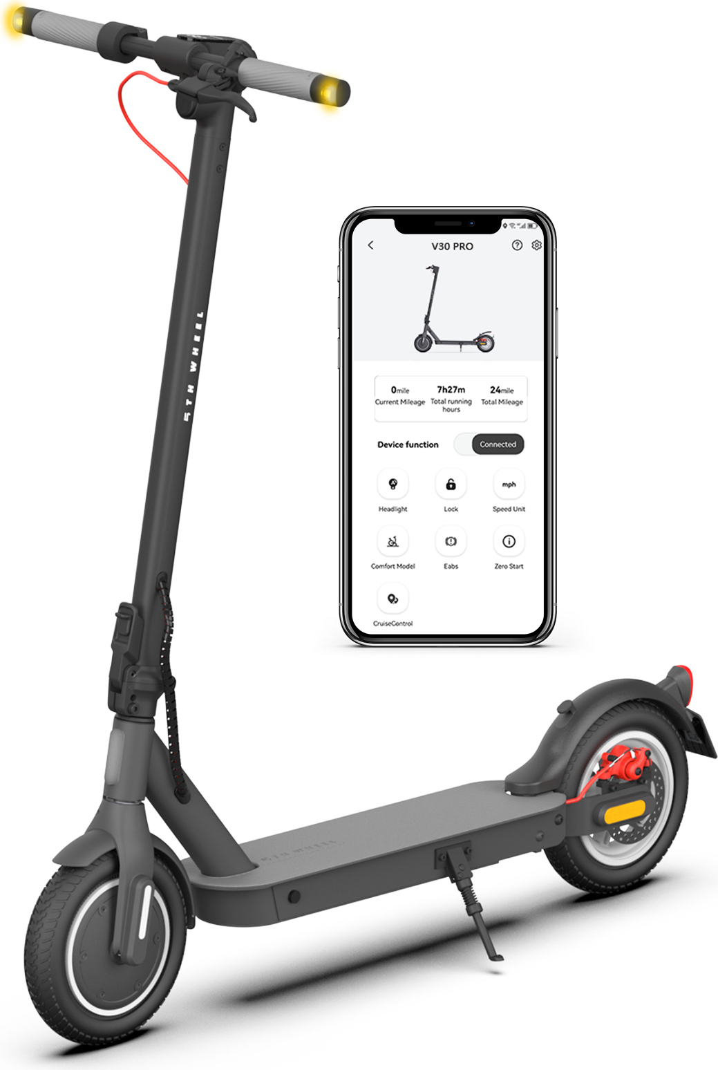 Faltbarer E-Scooter mit ABE StraBenzulassung, (10 Zoll,350W,duales Bremssystem, LED-Display)