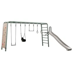 BERG PlayBase Extra Large TL Grün »Play-Set« inkl. Kletterwand, Schaukelsitz, Baby-Schaukel, Trapez, Turnringen und Rutsche