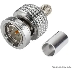DAMAR & HAGEN BNC HD-SDI Crimp-Kabelstecker, gerade, nickelfarben