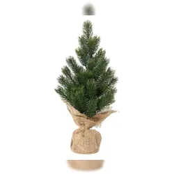 Christmas Decorations Tannenbaum künstlich im Jutesack 40cm - kleiner Deko Christbaum Weihnachtsbaum Kunstbaum Dekobaum Weihnachtsdeko & Winterdeko Grün