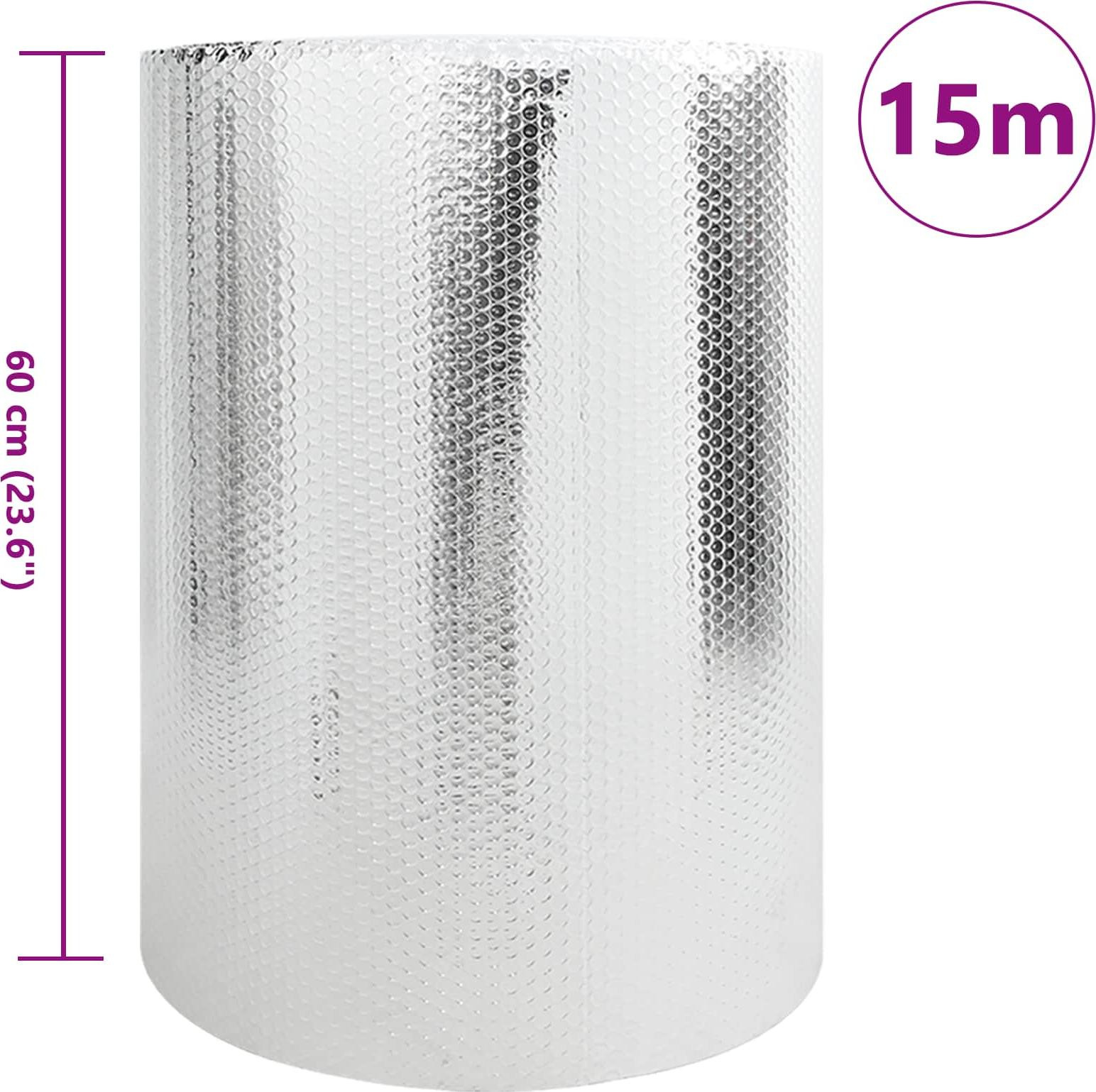 vidaXL Reflectiefolie voor radiatoren, zilverkleurig, 15 x 0,6 m, polyethyleen