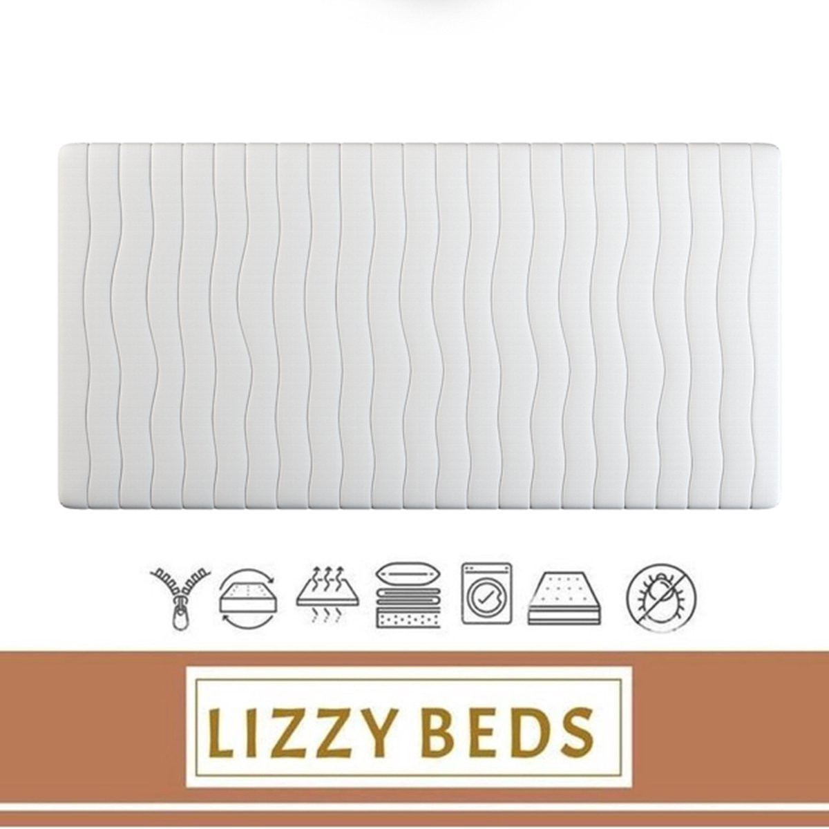 Lizzybeds Topdekmatras Nasa Traagschuim 140x200 cm