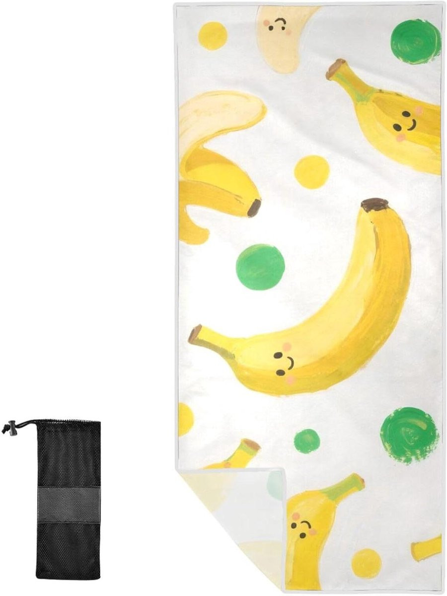 Merkloos Strandlaken Microvezel - Groot Badlaken - Banaan Geel