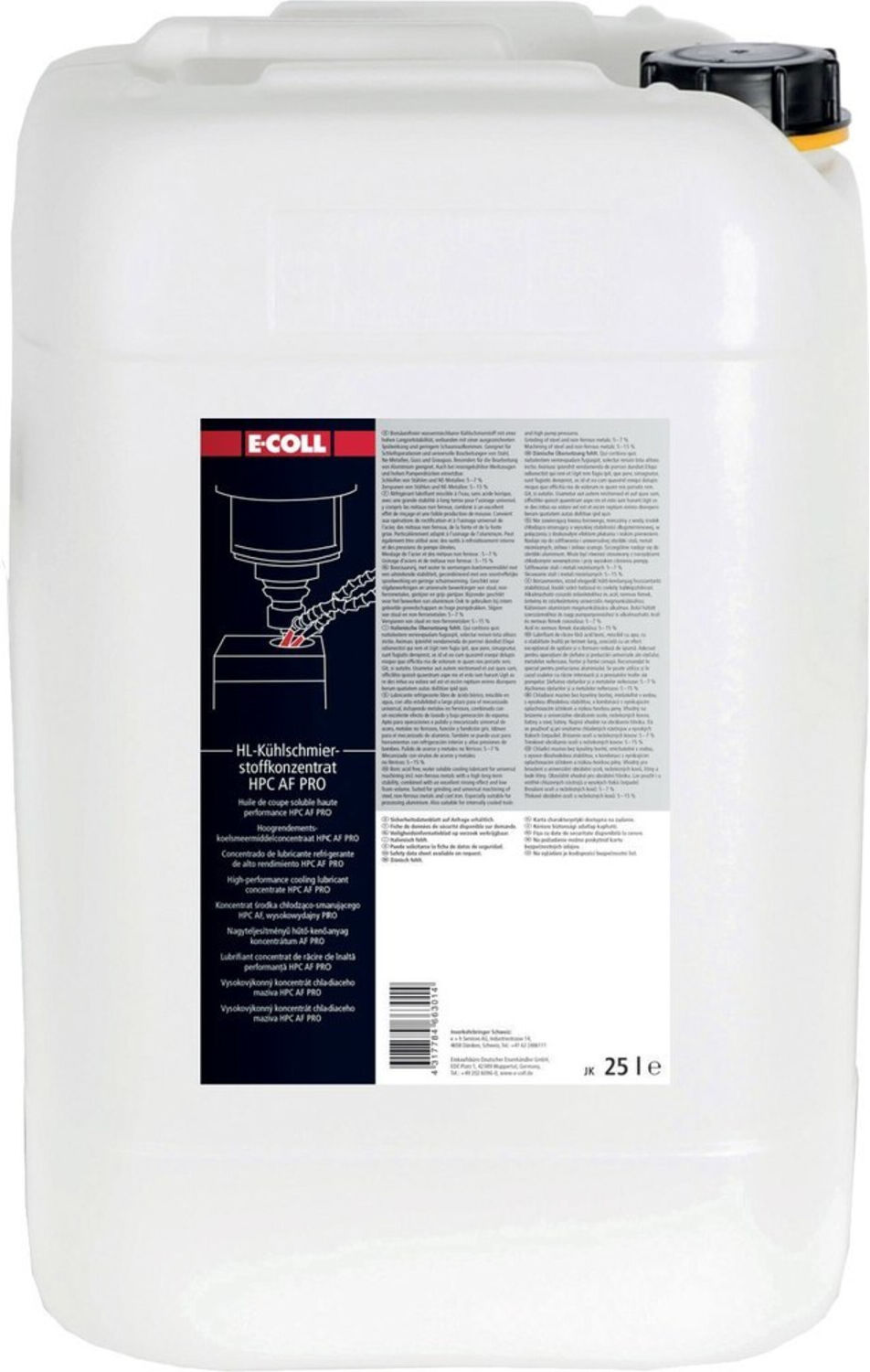 E-COLL HL-Kühlschmierstoff HPC u. AF Konzentrat PRO 25l Amin frei (4317784663014)