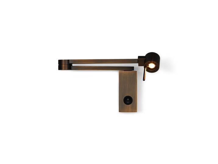 CONTARDI lampe murale applique MANHATTAN avec interrupteur (Bronze brossé - Métal)