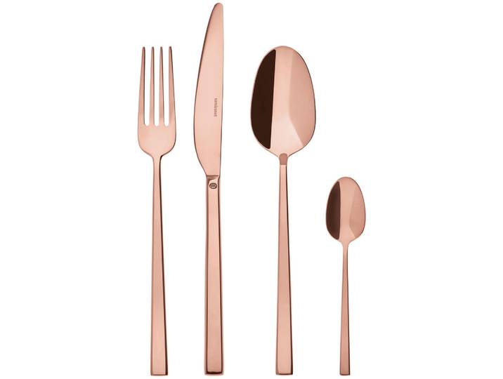 Sambonet Besteck-Set, Kupferfarben, Metall, 24-teilig, DIN EN ISO 14001, DIN EN ISO 50001, DIN EN ISO 9001, Besteck, Besteck-Sets
