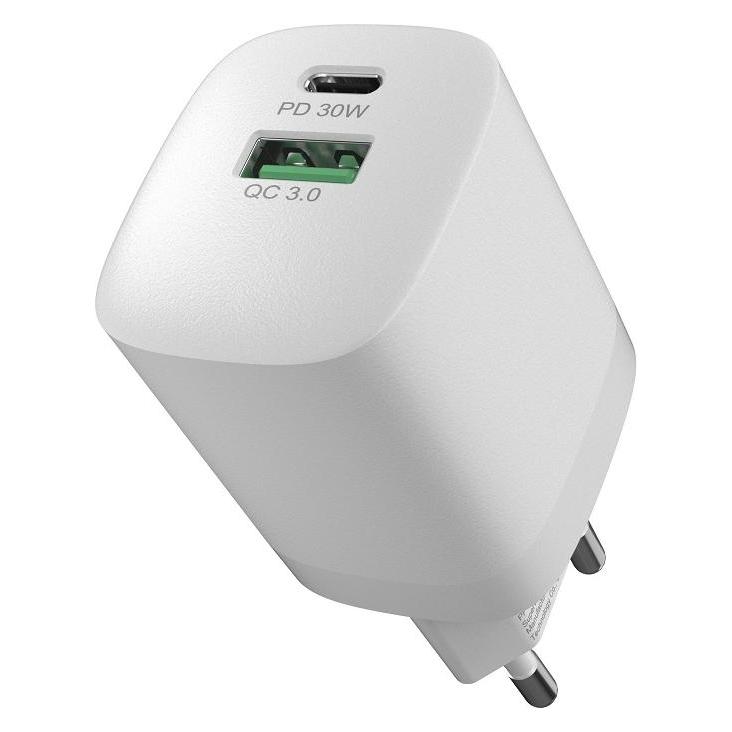 Devia wall charger Smart PD 30W 1x USB-C white (30 W, 1 Port) (6938595386718)