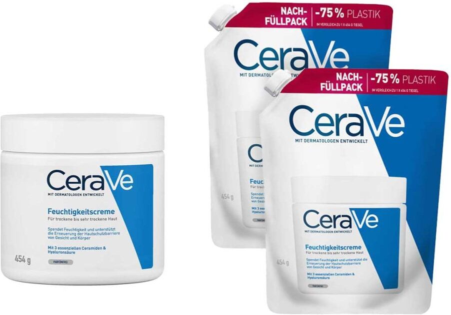 Cerave Feuchtigkeitscreme + 2x Nachfüllpack 3x454g