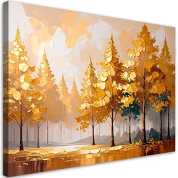 LEINWANDBILD Goldene Bäume Waldlandschaft 120x80cm