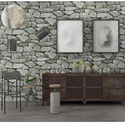 Coole Tapeten Wandbild Ziegelsteintapete braun 3D Felsstein Wandverkleidung Kleber erforderlich PVC Wohndekor 100053 cm