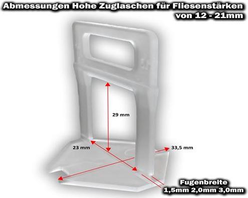 9000 HOHE Zuglaschen 3,0mm - KACHEL GOTT Fliesen Nivelliersystem