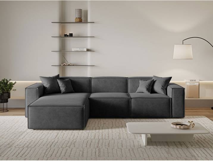 Ecksofa L-Form Links Arizona Dunkelgrau