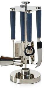 Zodax Lucena Nickel & Leather Bar Tool Set
