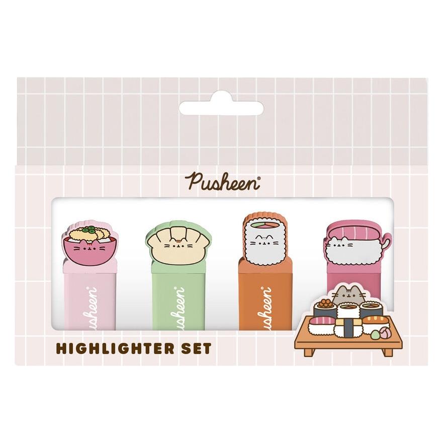 Grupo Erik Pusheen Surligneurs avec Topper Sushi Roll Set de 4 (4x) (GPE82807)