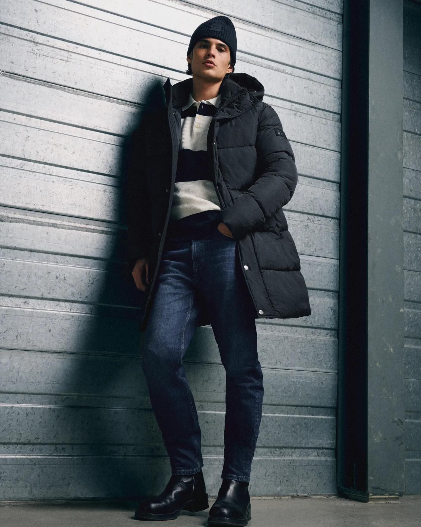 Strickmütze JOOP JEANS "Lucifo", Herren, schwarz (dunkelblau), Strick, Viskosemischung, unifarben, Mützen Strickmütze, weiches Material, breiter Umschlag dunkelblau Einheitsgröße