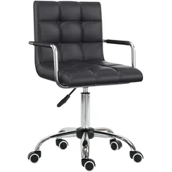 BÜROSTUHL Drehstuhl Rollhocker Drehhocker Arbeitshocker Stuhl Sessel Schwarz