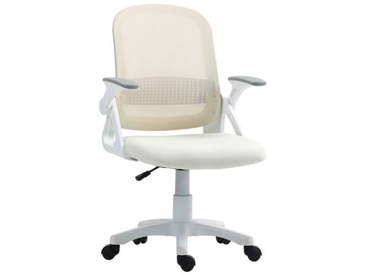 Fauteuil de bureau - Chaise de travail - Pliable - Avec accoudoirs - 60x57 5x101 cm - Poids 9 kg - Blanc - Pour bureau - EUJIGSHOP