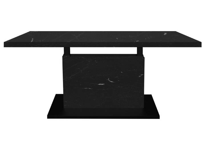 freiraum Couchtisch Lift, verstellbar, keramik optik schwarz / schwarz - 120x49/68x60cm (BxHxT)