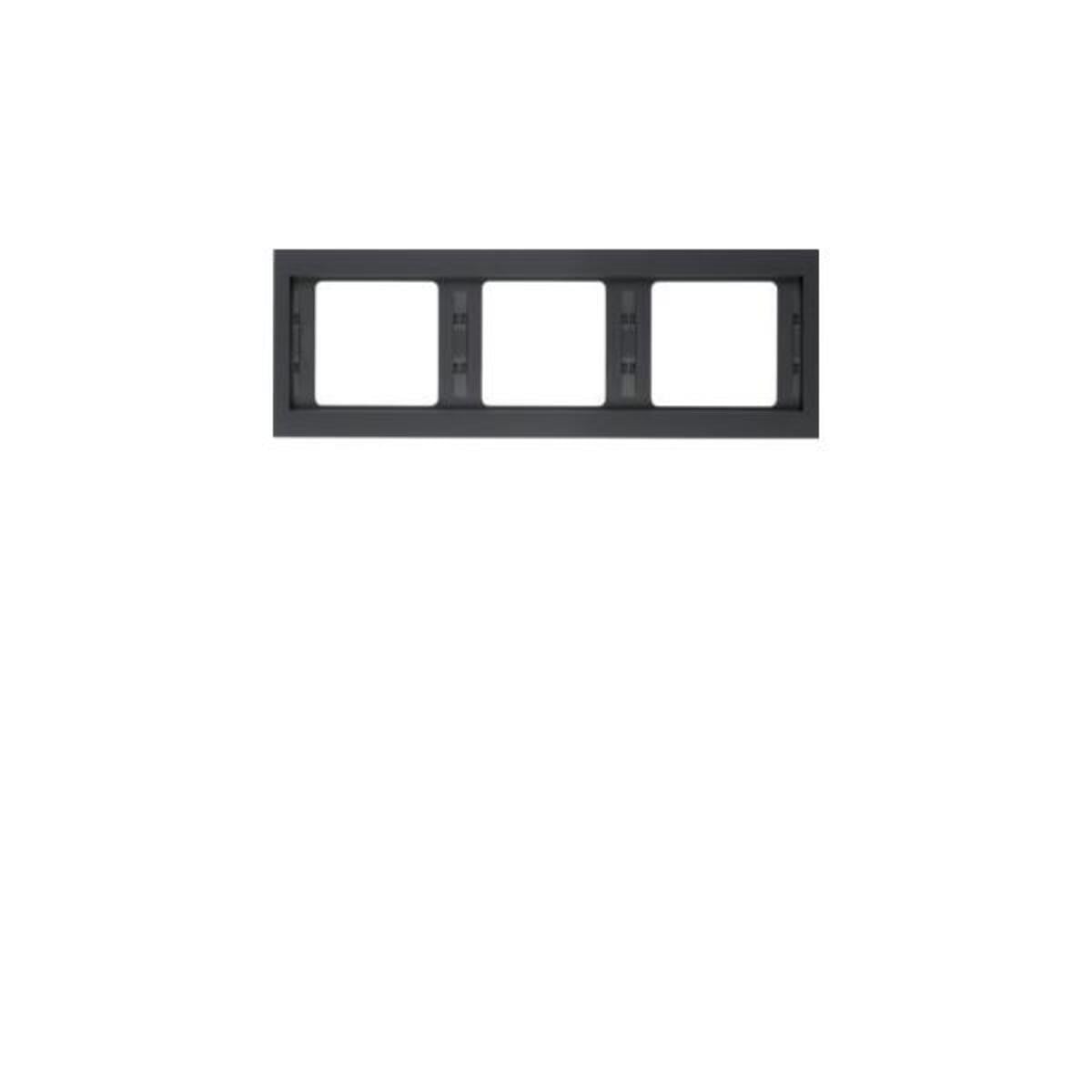 Hager BER K1 frame 13737006, antraciet, mat, horizontaal, 3-voudig