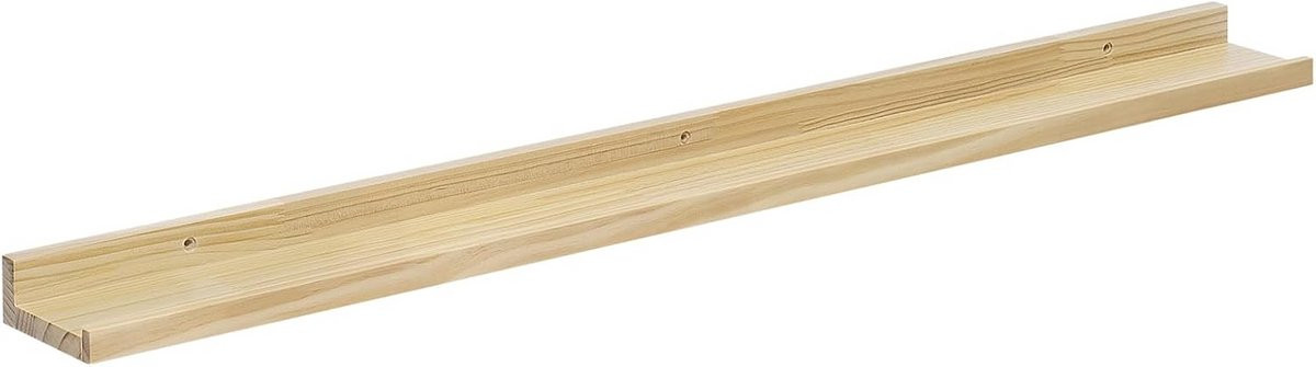 Zwevende wandplank van massief natuurlijk hout met deflector - 100 cm
