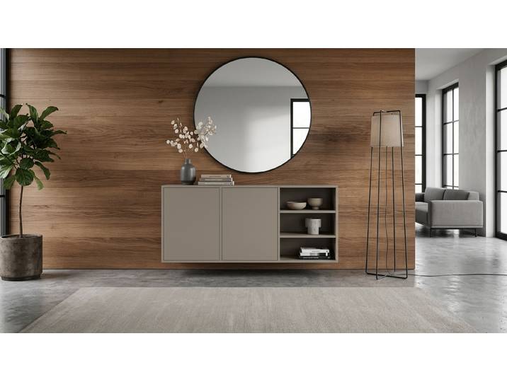 Hängeregal in Taupe planen MDF Lackiert Stein­grau
