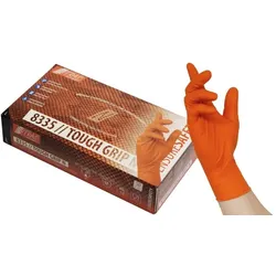 NITRAS Einmalhandschuhe TOUGH GRIP Gr. L Nitril orange Pack a 50 Stück 8335