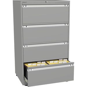 Bisley Hängeregisterschrank Essentials YESF0813, 2-bahnig, 4 Schübe, silber