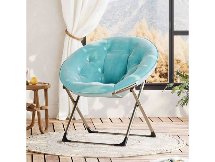 Fauteuil soucoupe confortable fauteuil de lecture pliant bleu fauteuil de salon douillet