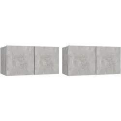 vidaXL TV-Hängeschränke 2 Stk. Betongrau 60x30x30 cm