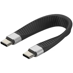 EFB ICOC-USBC-FL-U4 Techly USB-C Stecker auf USB-C Stecker, kurz, flaches FPC Schnellladekabel ICOCUSBCFLU4