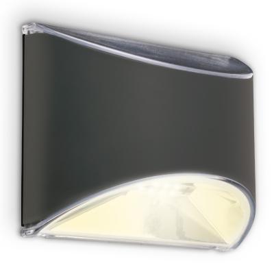BRILONER LEUCHTEN LED Wandleuchte "LED Wand-Solarleuchte, anthrazit, 4xLED", grau (anthrazit), Leuchten, Solarleuchte, Akkulamoe, Dämmerungssensor, warmweiß, LED Wandleuchte